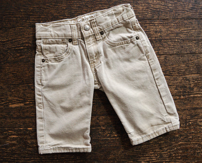 Light Khaki Denim Shorts: 5T