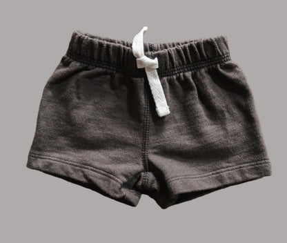 Charcoal Grey Soft Shorts: newborn