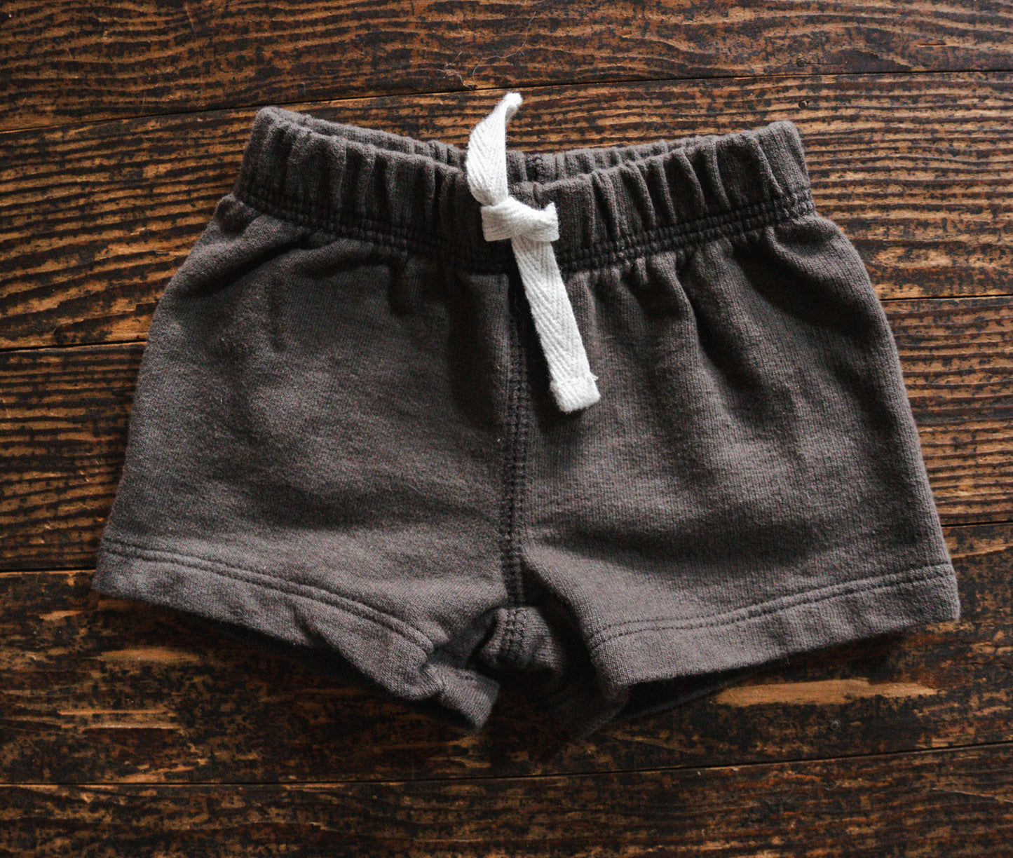 Charcoal Grey Soft Shorts: newborn