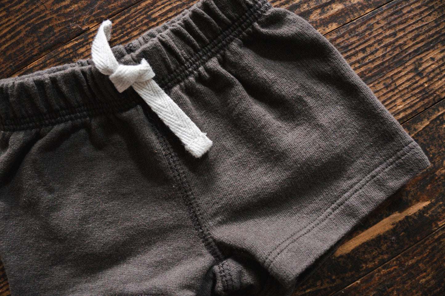 Charcoal Grey Soft Shorts: newborn