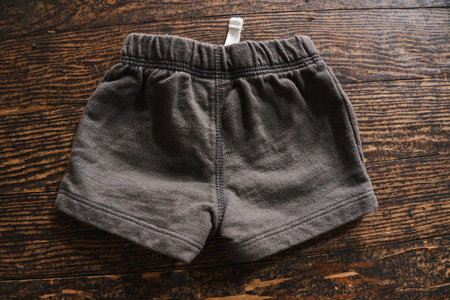 Charcoal Grey Soft Shorts: newborn