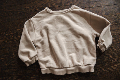 Beige Terry Pullover Sweater: 24mos