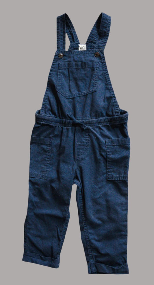 Navy Blue Cotton Overalls: 18-24mos