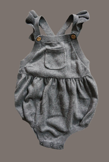 Grey Knit Bubble Romper: 18mos