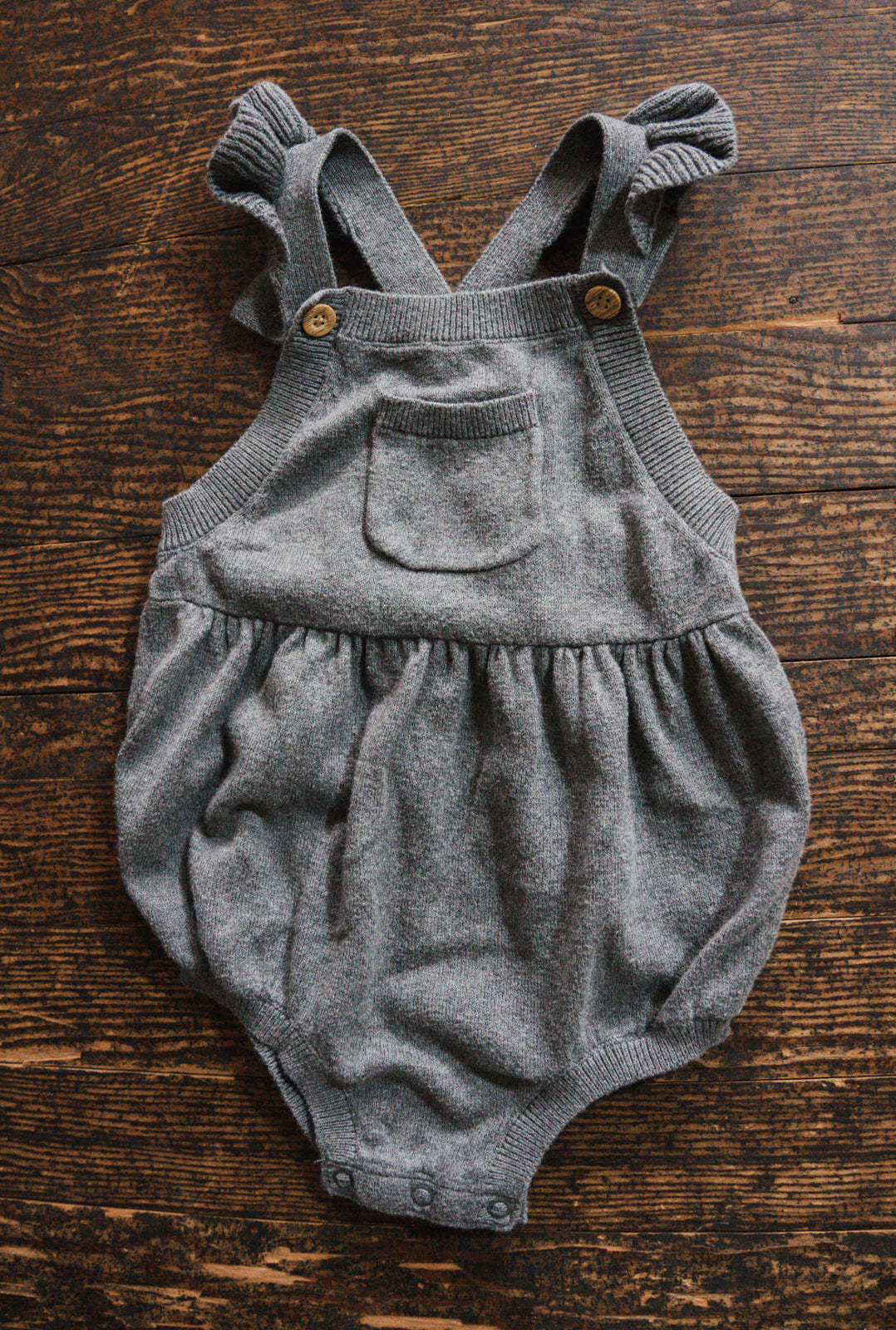 Grey Knit Bubble Romper: 18mos