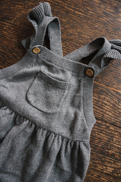 Grey Knit Bubble Romper: 18mos