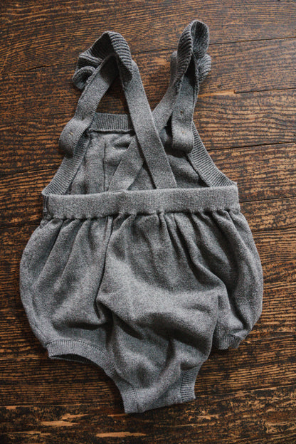 Grey Knit Bubble Romper: 18mos