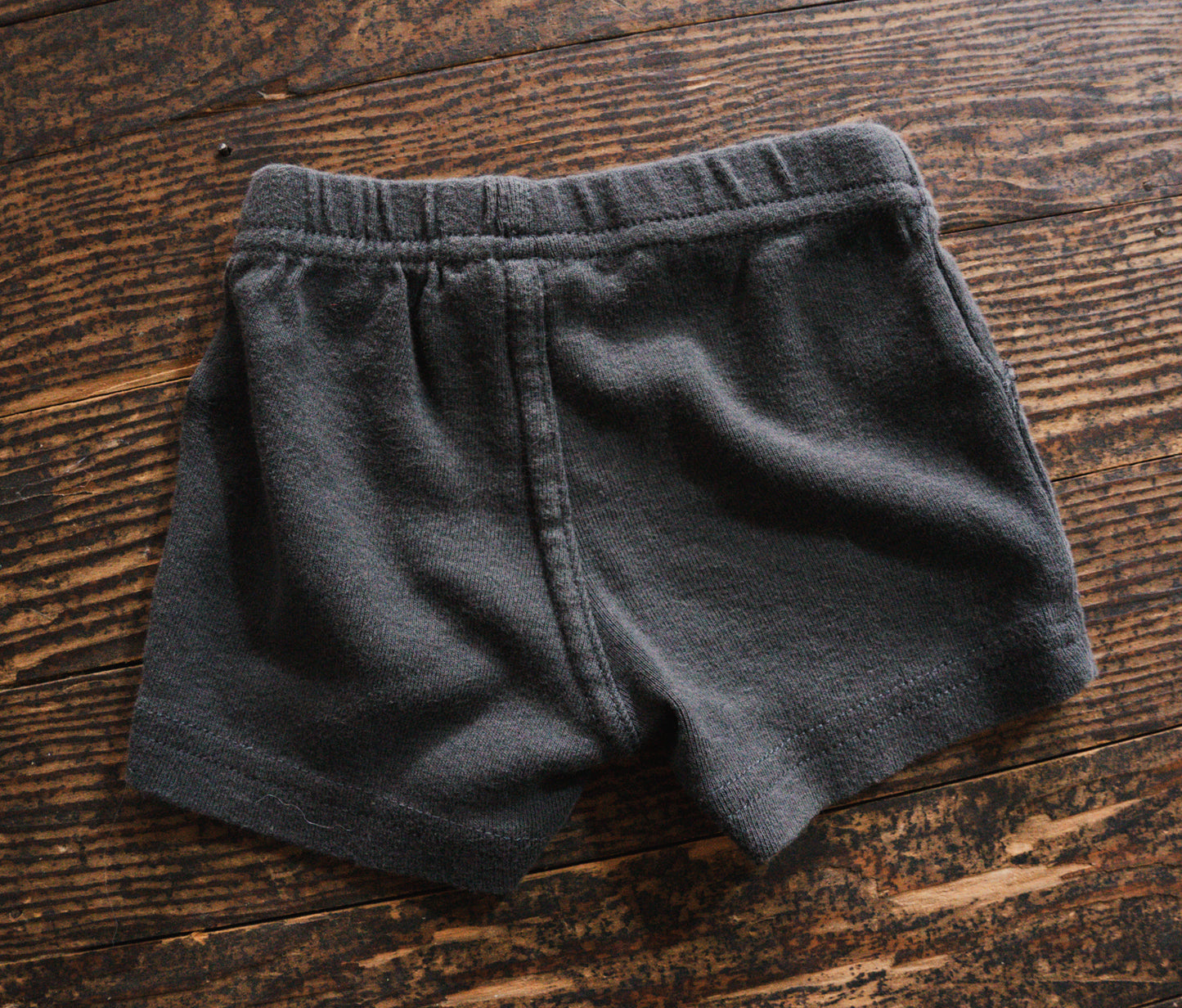 Charcoal Grey Soft Shorts: newborn