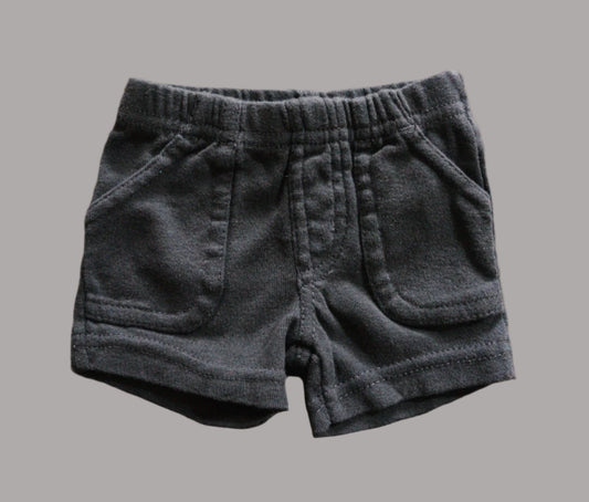 Charcoal Grey Soft Shorts: newborn