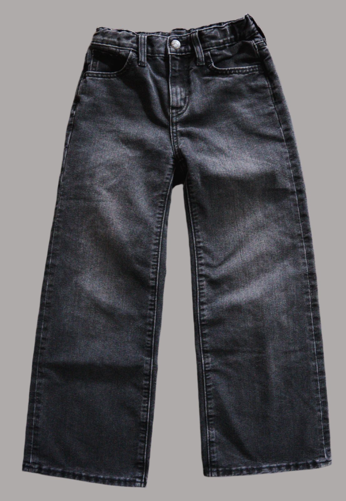 Faded Black Wide Leg Jeans: 8yr