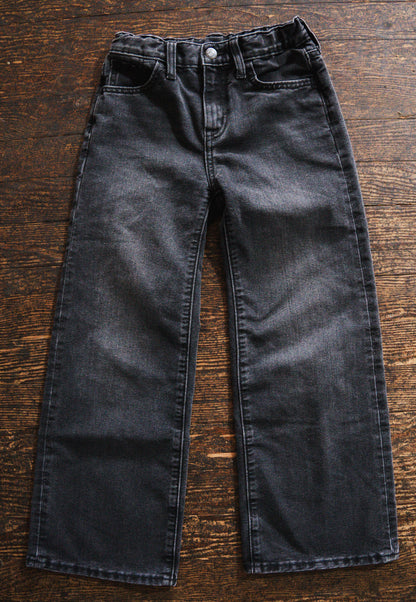 Faded Black Wide Leg Jeans: 8yr