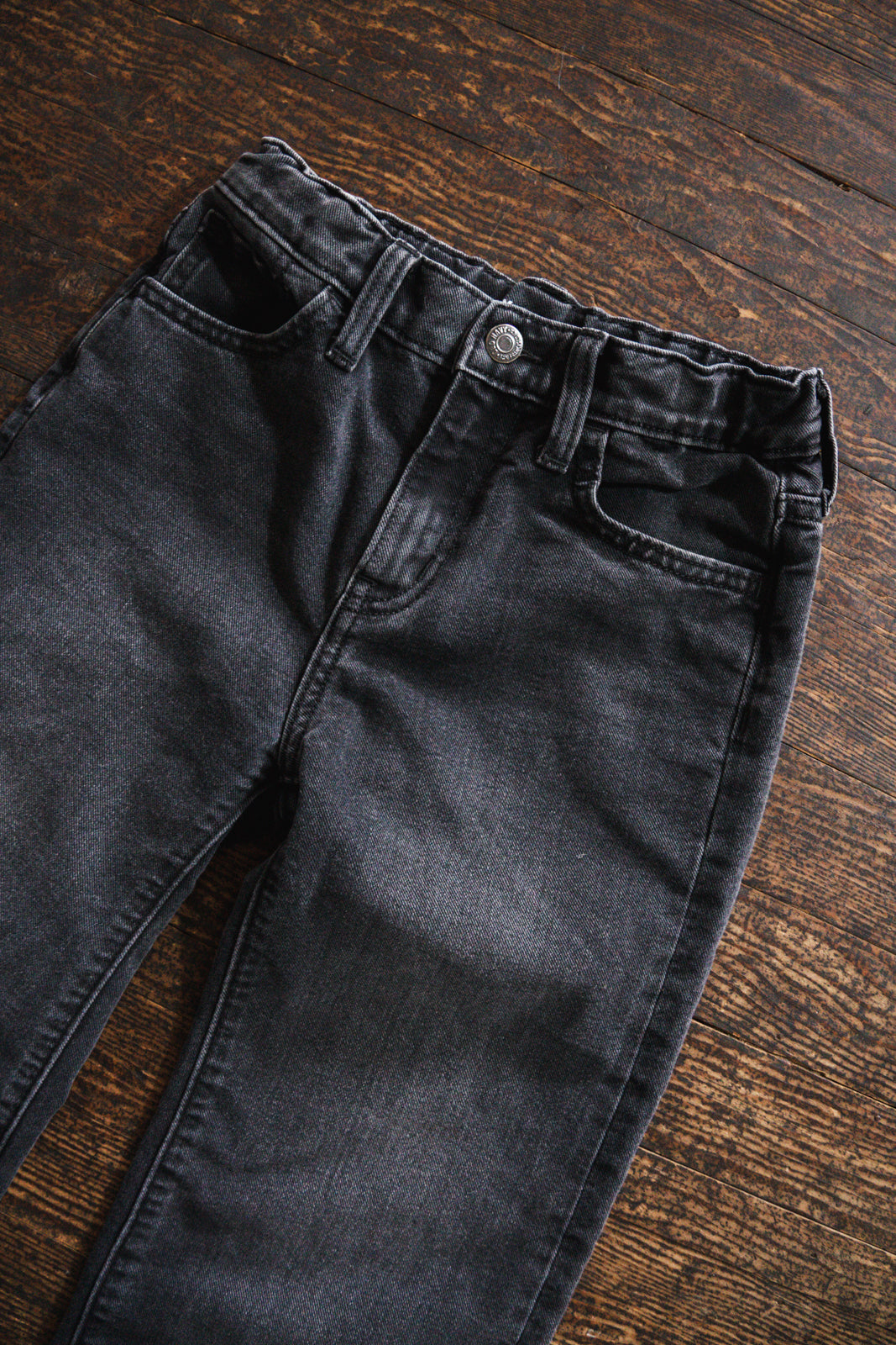 Faded Black Wide Leg Jeans: 8yr