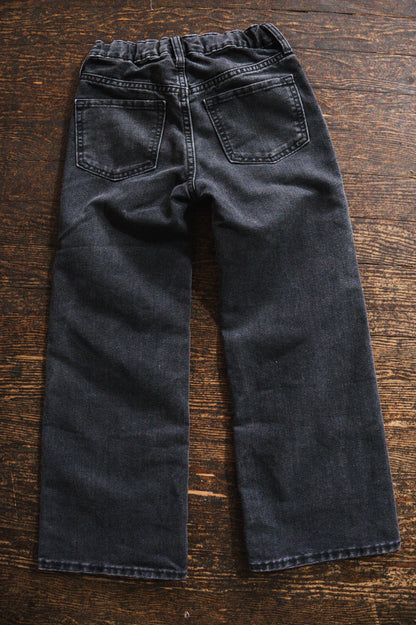 Faded Black Wide Leg Jeans: 8yr