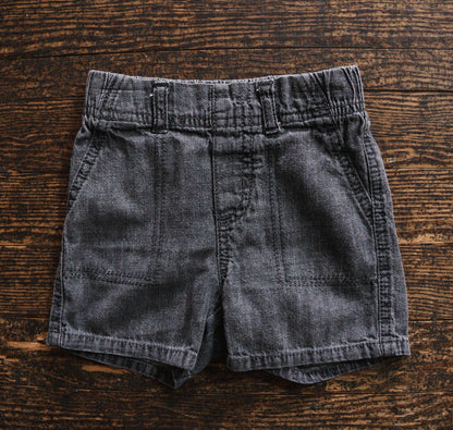 Grey Soft Denim Shorts: 18mos