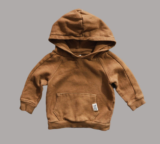 Rust Brown Terry Hoodie: 9mos