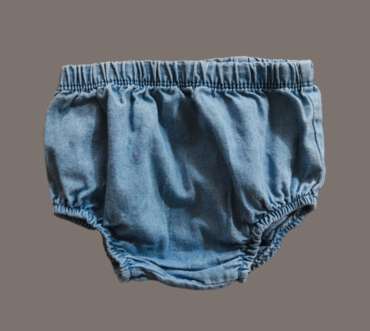 Light Blue Denim Bloomers: 3-6mos