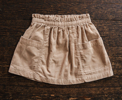 Beige Corduroy Skirt: 2T