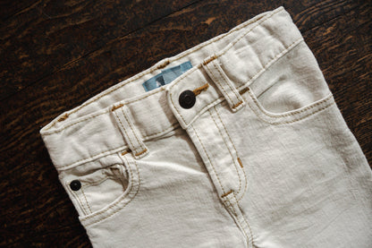 Cream Denim Jeans: 12-18mos