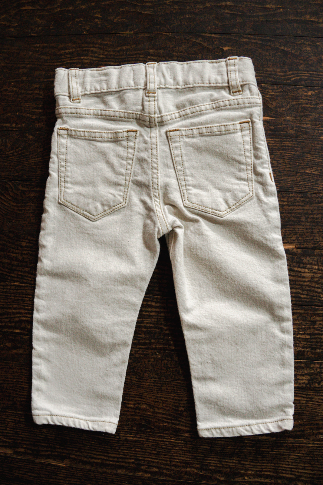 Cream Denim Jeans: 12-18mos