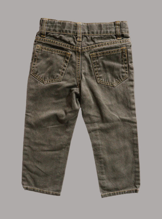 Olive Green Denim Jeans: 2T