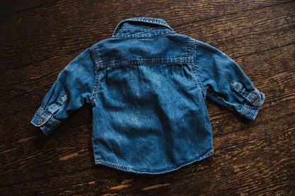 Blue Denim Button Up Shirt: 3-6mos