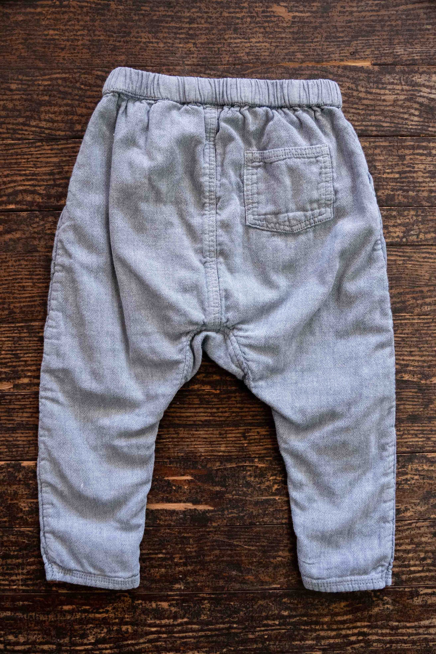 Blue Chambray Harem Pants: 12-18mos