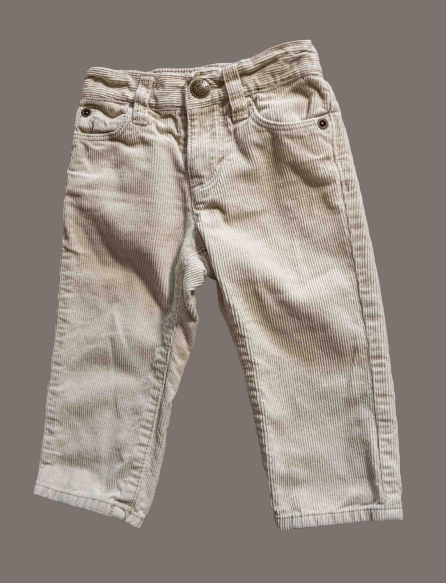 Beige Corduroy Jeans: 12-18mos