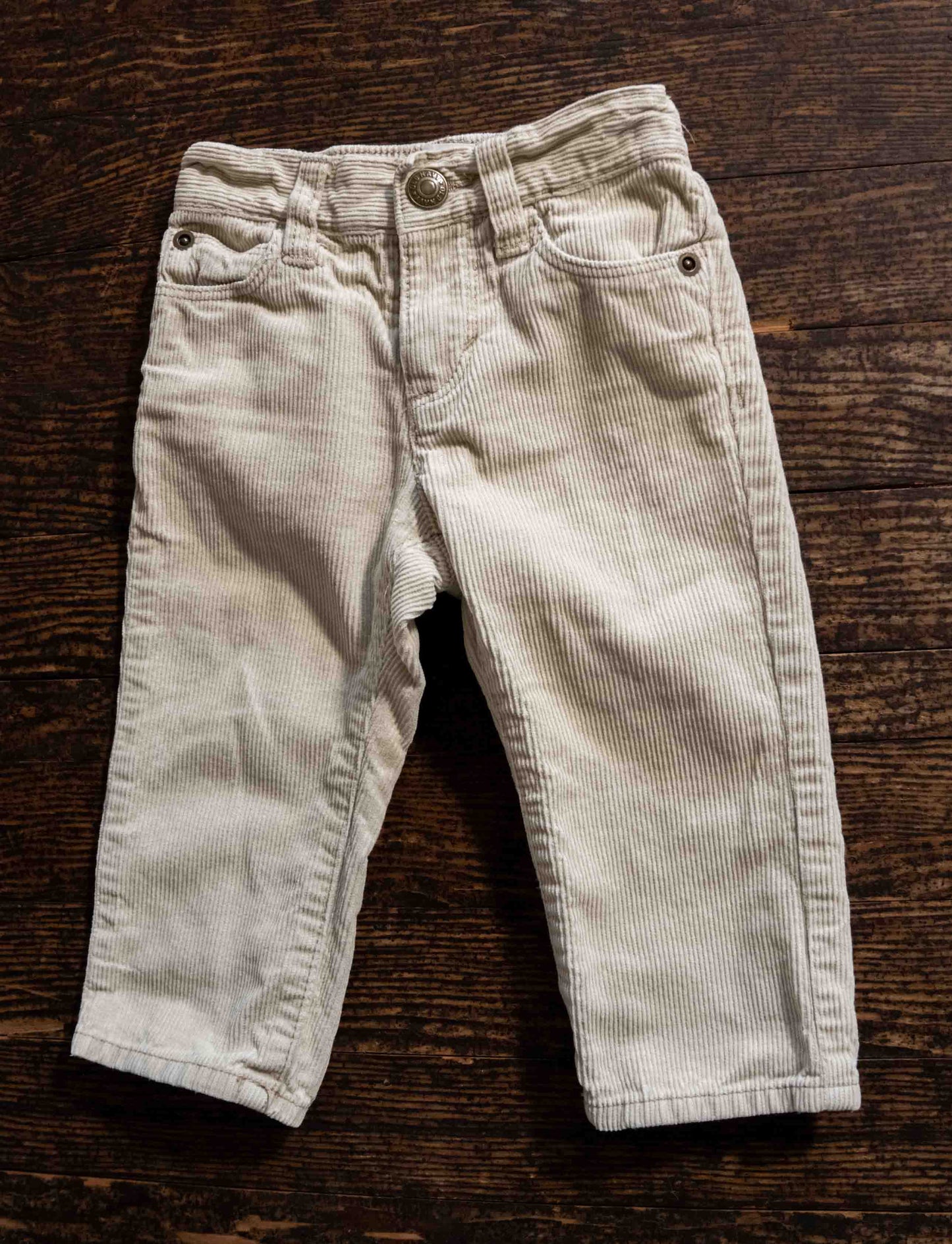 Beige Corduroy Jeans: 12-18mos