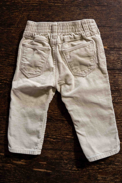 Beige Corduroy Jeans: 12-18mos