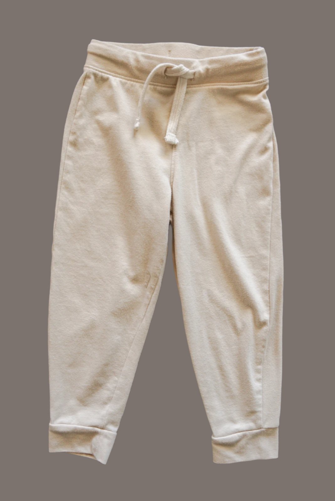 Cream Drawstring Pants: 3T