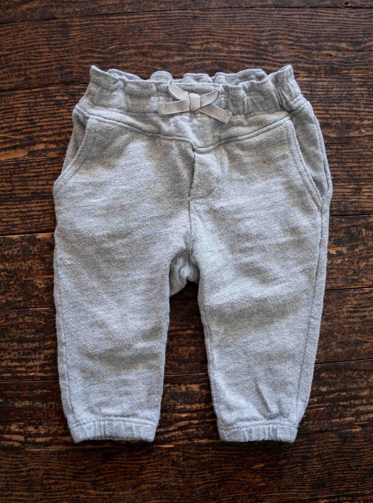 Heather Grey Ruffled Pants: 3-6mos