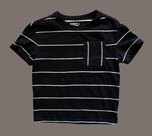 Black Striped T-Shirt: 2T