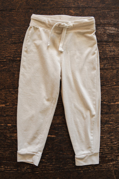 Cream Drawstring Pants: 3T