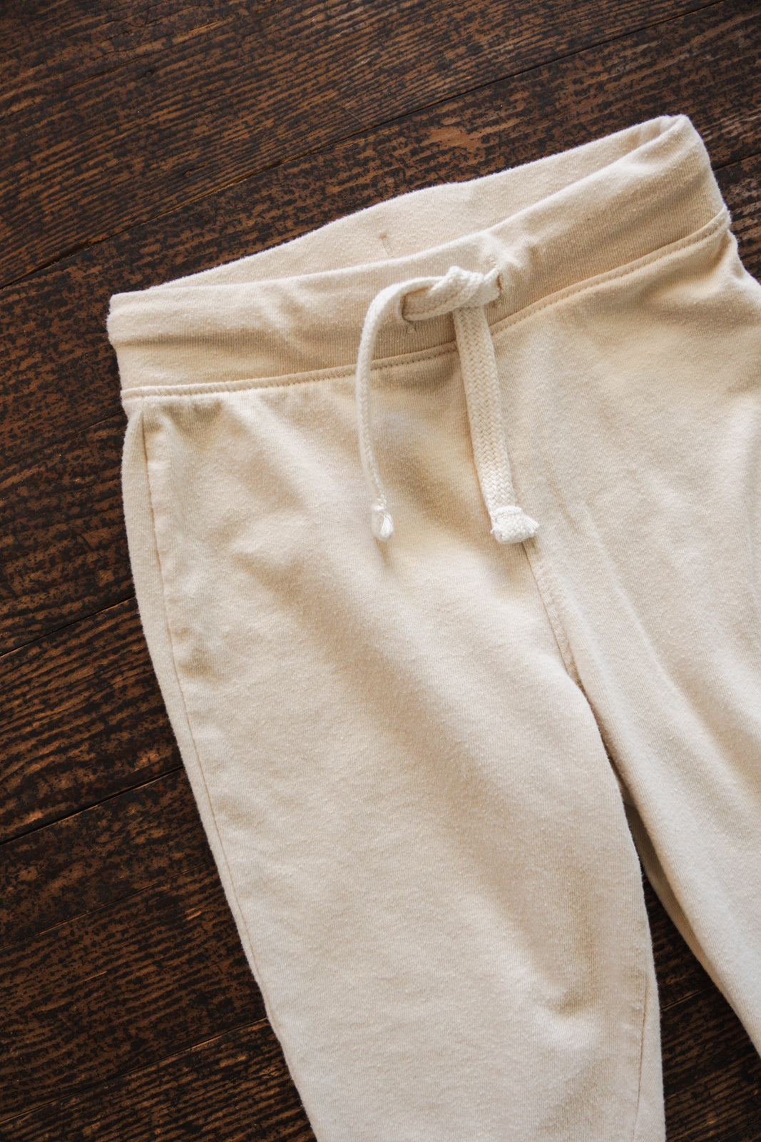 Cream Drawstring Pants: 3T