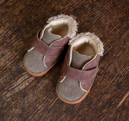 Tweed Winter Velcro Shoes: 9-12mos