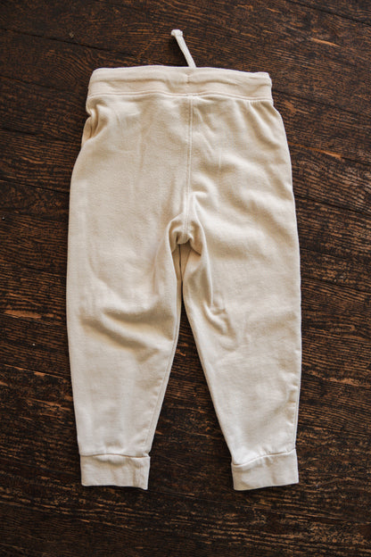 Cream Drawstring Pants: 3T