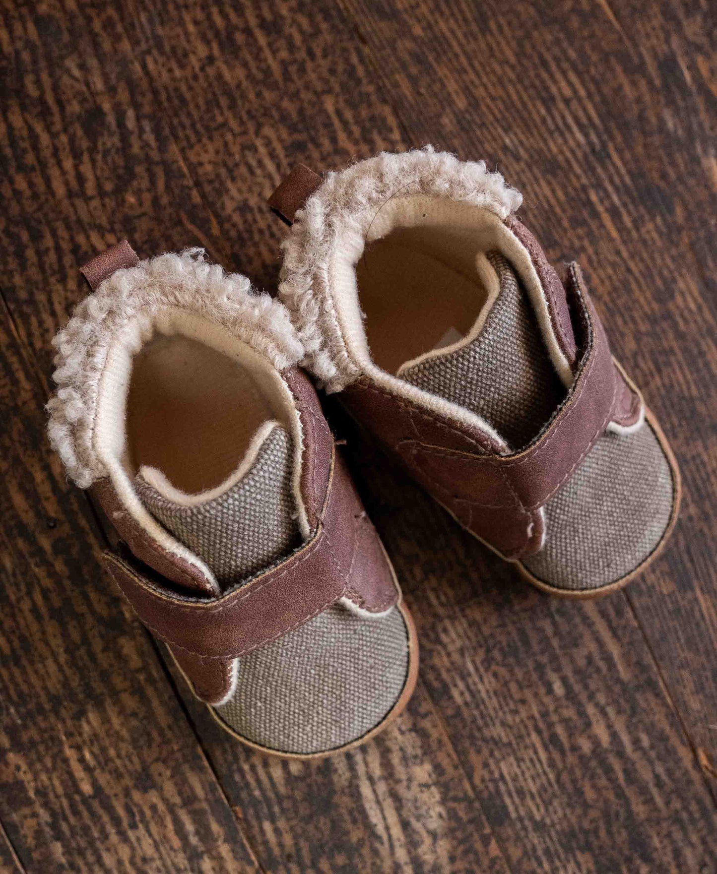 Tweed Winter Velcro Shoes: 9-12mos