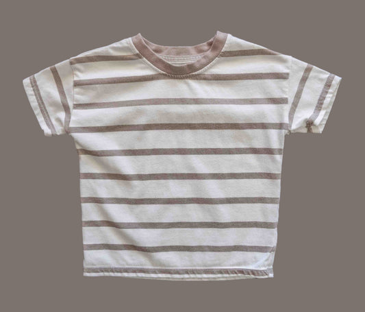 Tan & White Striped T-Shirt: 2T