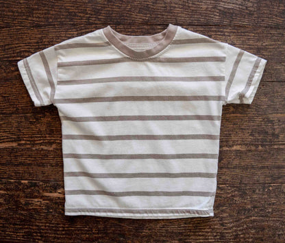 Tan & White Striped T-Shirt: 2T