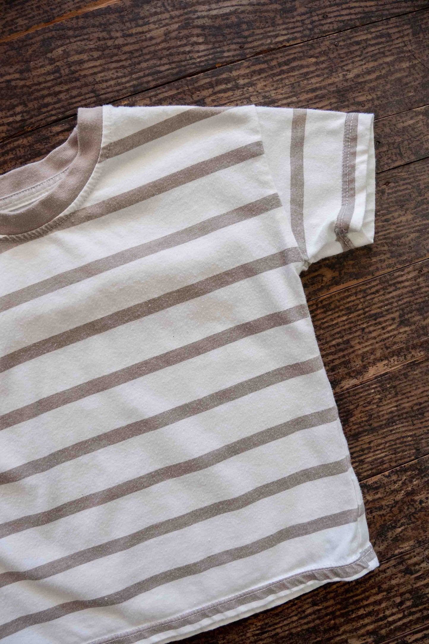 Tan & White Striped T-Shirt: 2T