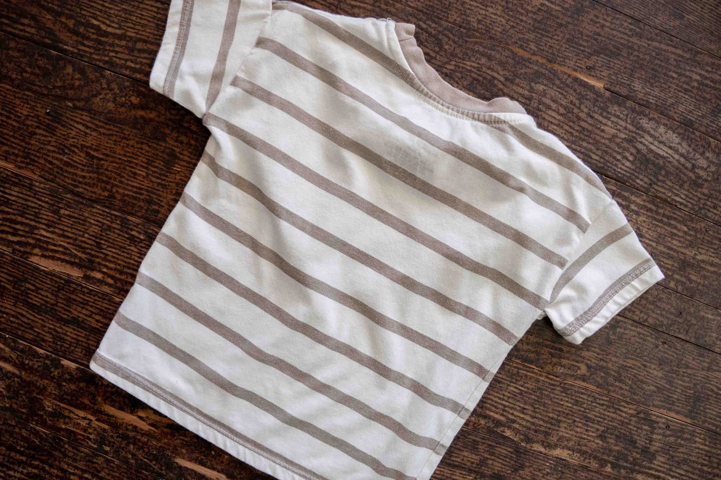 Tan & White Striped T-Shirt: 2T