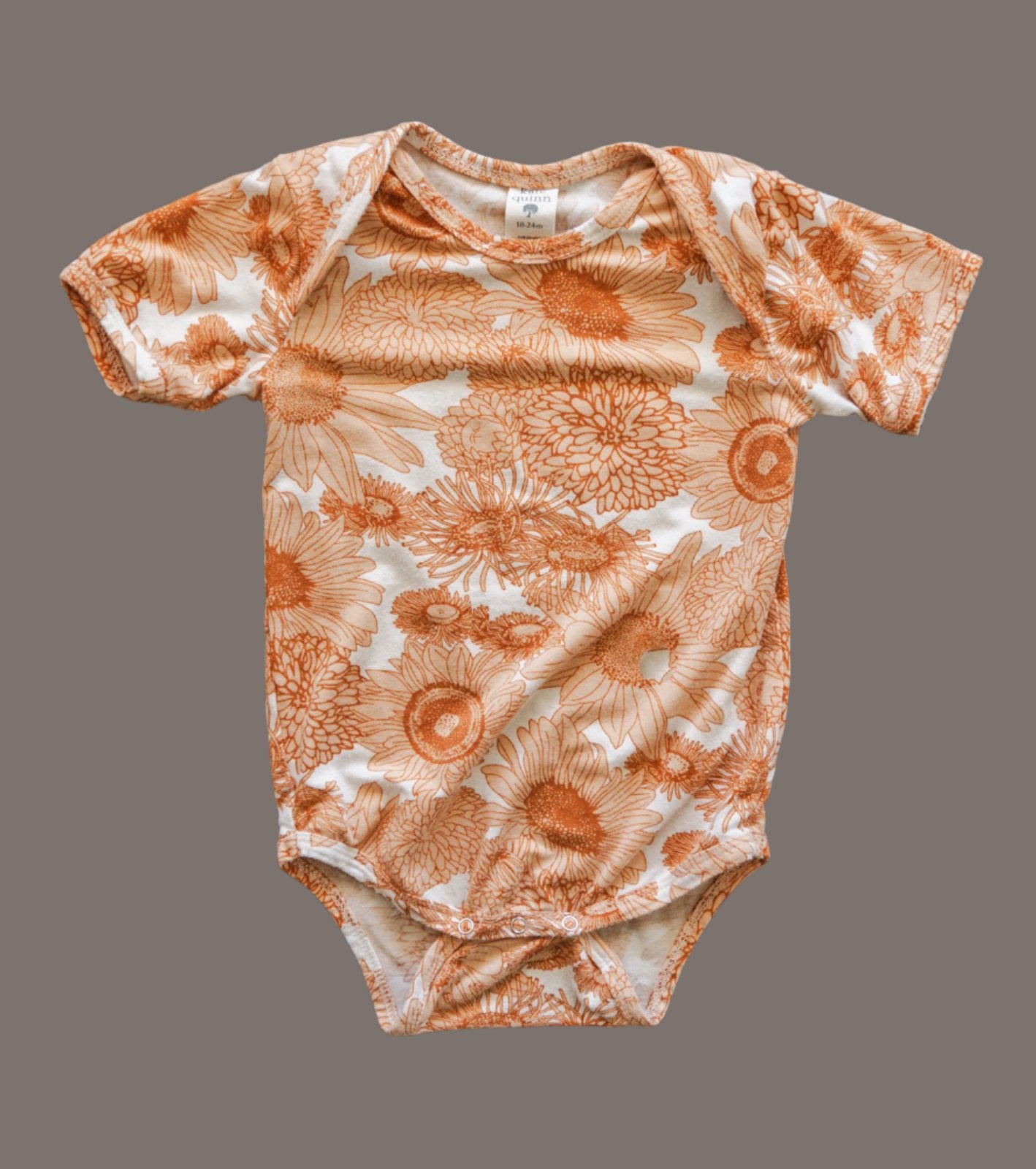 Orange Floral Bodysuit: 18-24mos