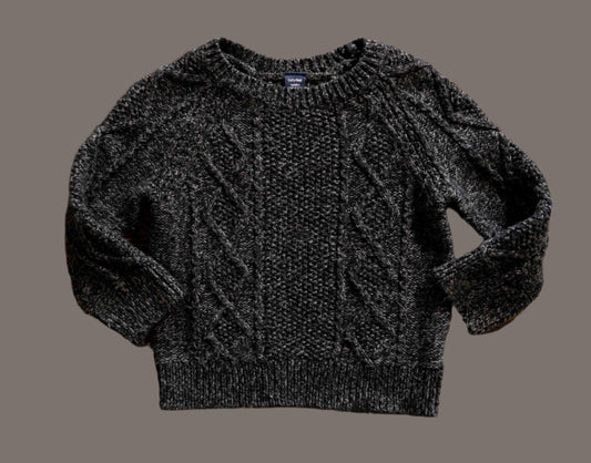 Charcoal Grey Wool Blend Knit Sweatshirt: 18-24mos