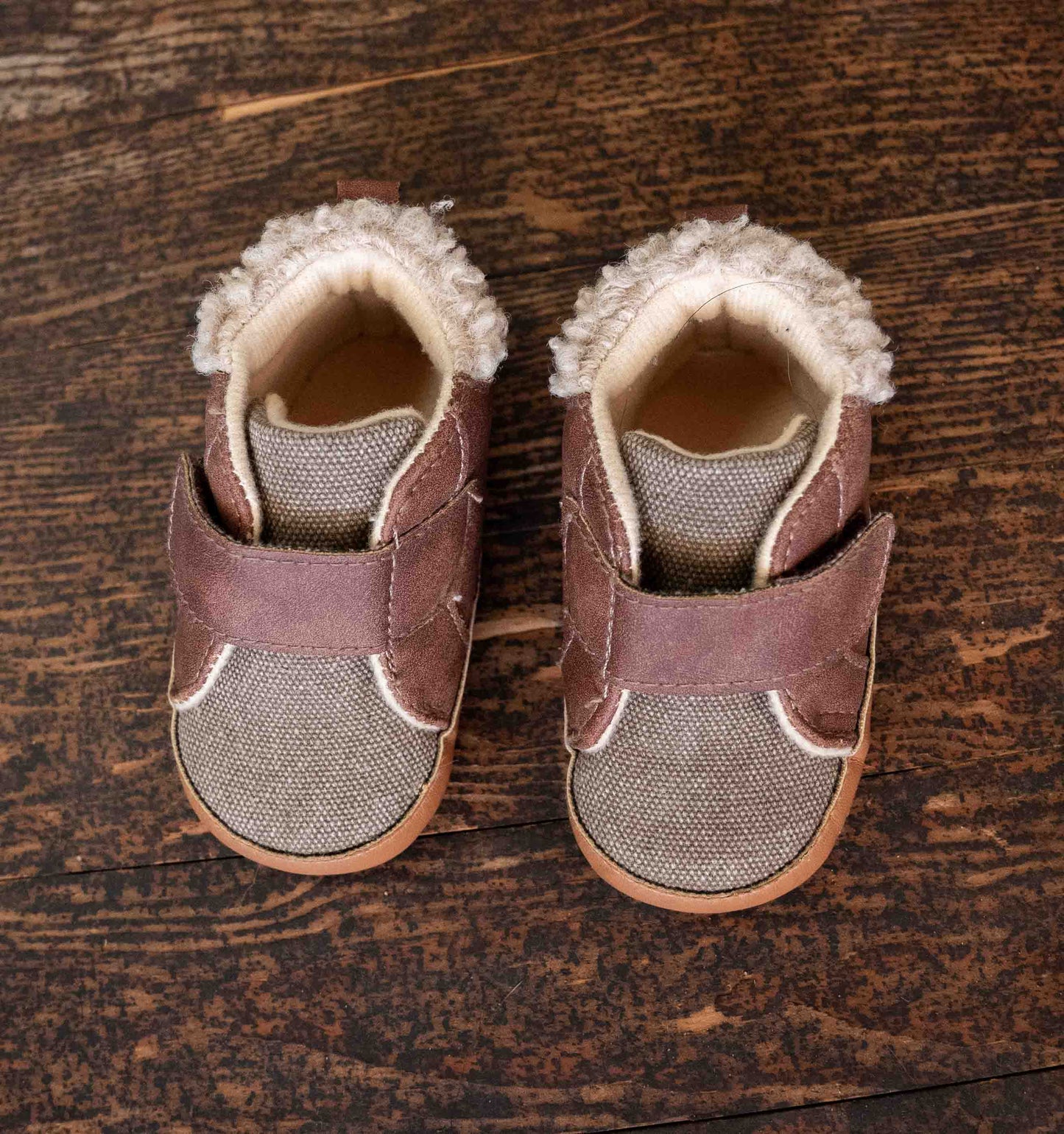 Tweed Winter Velcro Shoes: 9-12mos