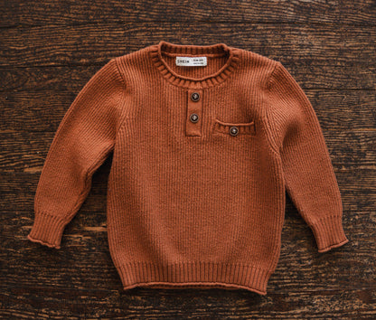 Rust Brown Knit Pullover Sweater: 4T