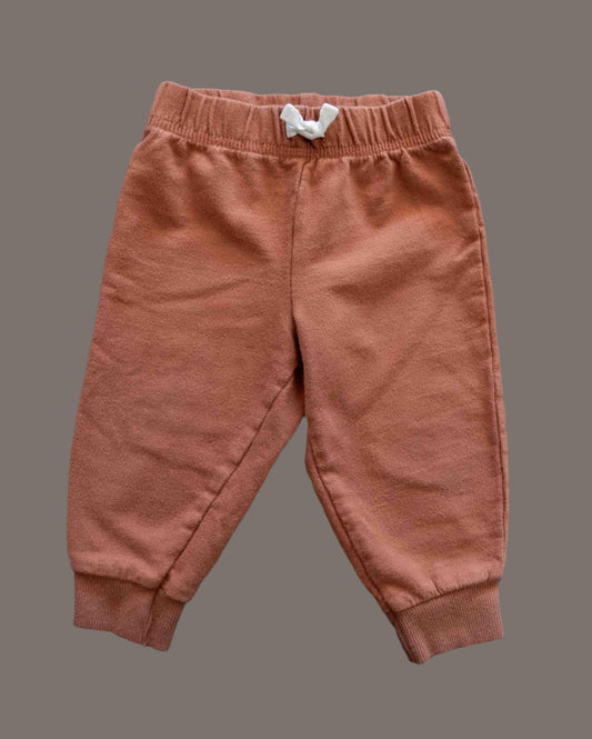 Rust Brown Terry Sweatpants: 9mos