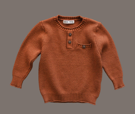 Rust Brown Knit Pullover Sweater: 4T