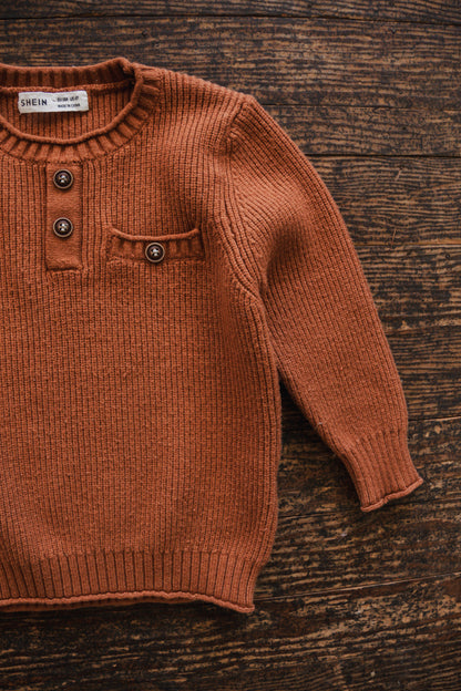 Rust Brown Knit Pullover Sweater: 4T