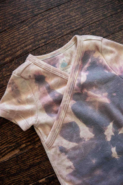 Pastel Tie Dye Kimono Bodysuit: 6-9mos