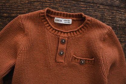 Rust Brown Knit Pullover Sweater: 4T